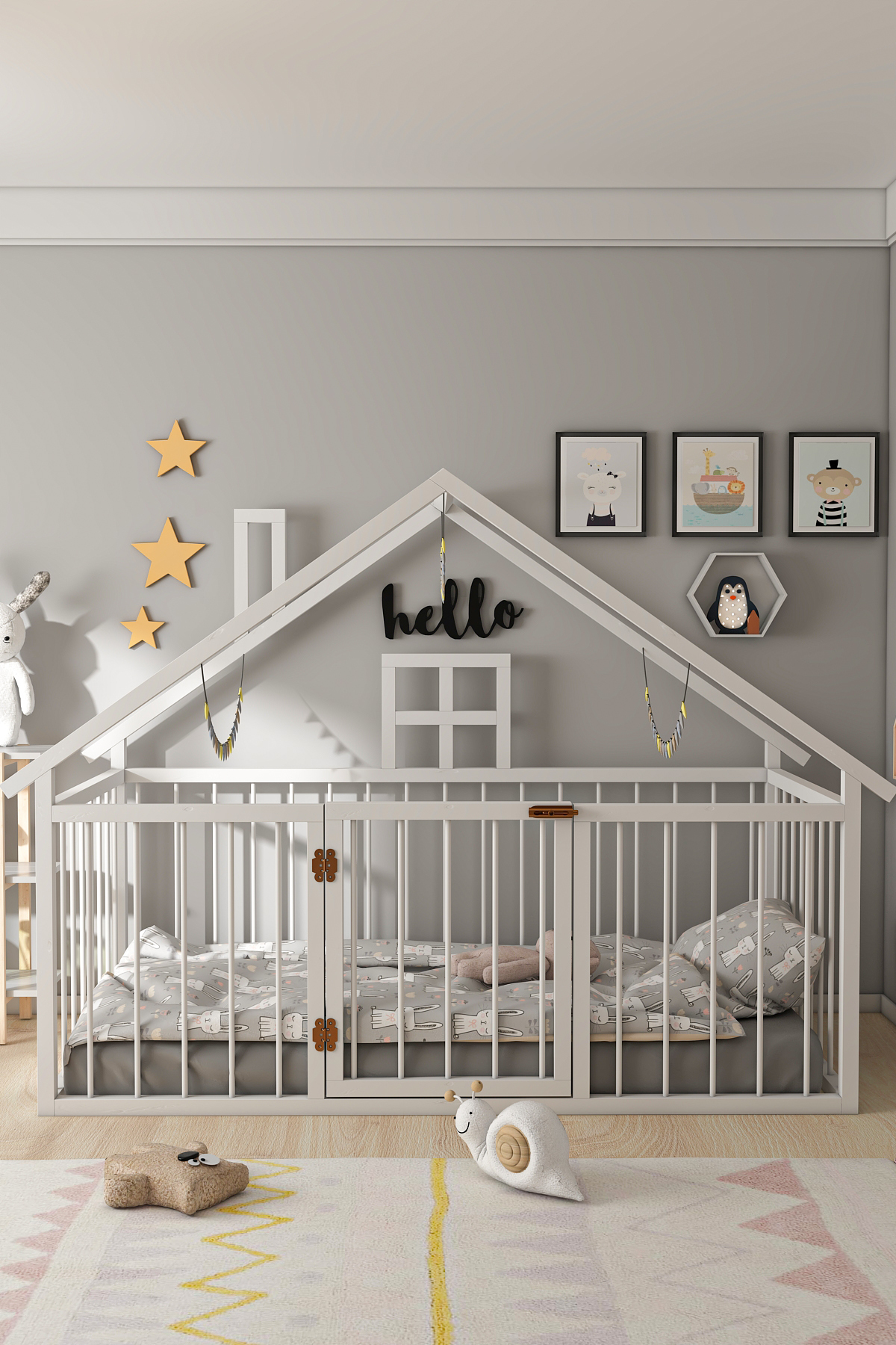 LIT EN BOIS POUR ENFANT SAM AVEC PORTE MONTESSORI