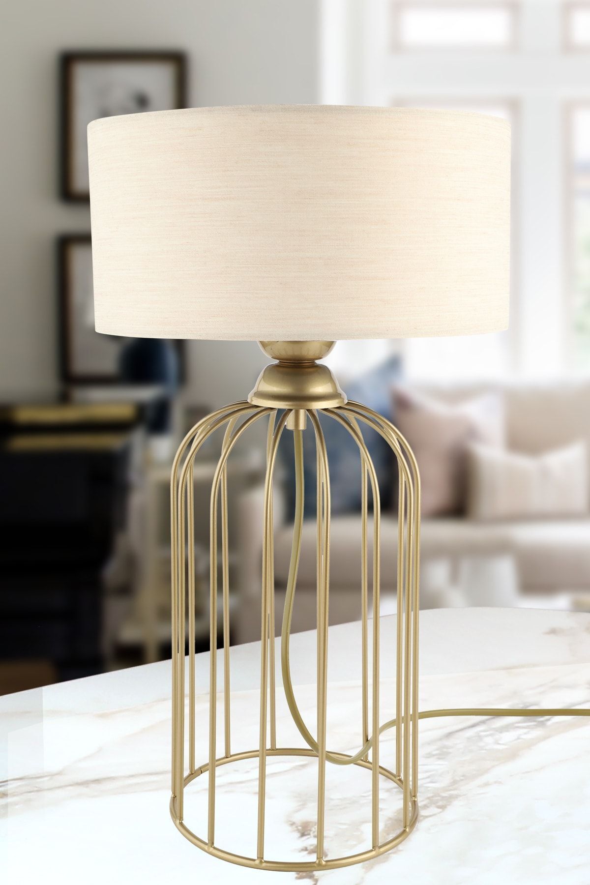 Lampe de table Chapeau beige vieilli