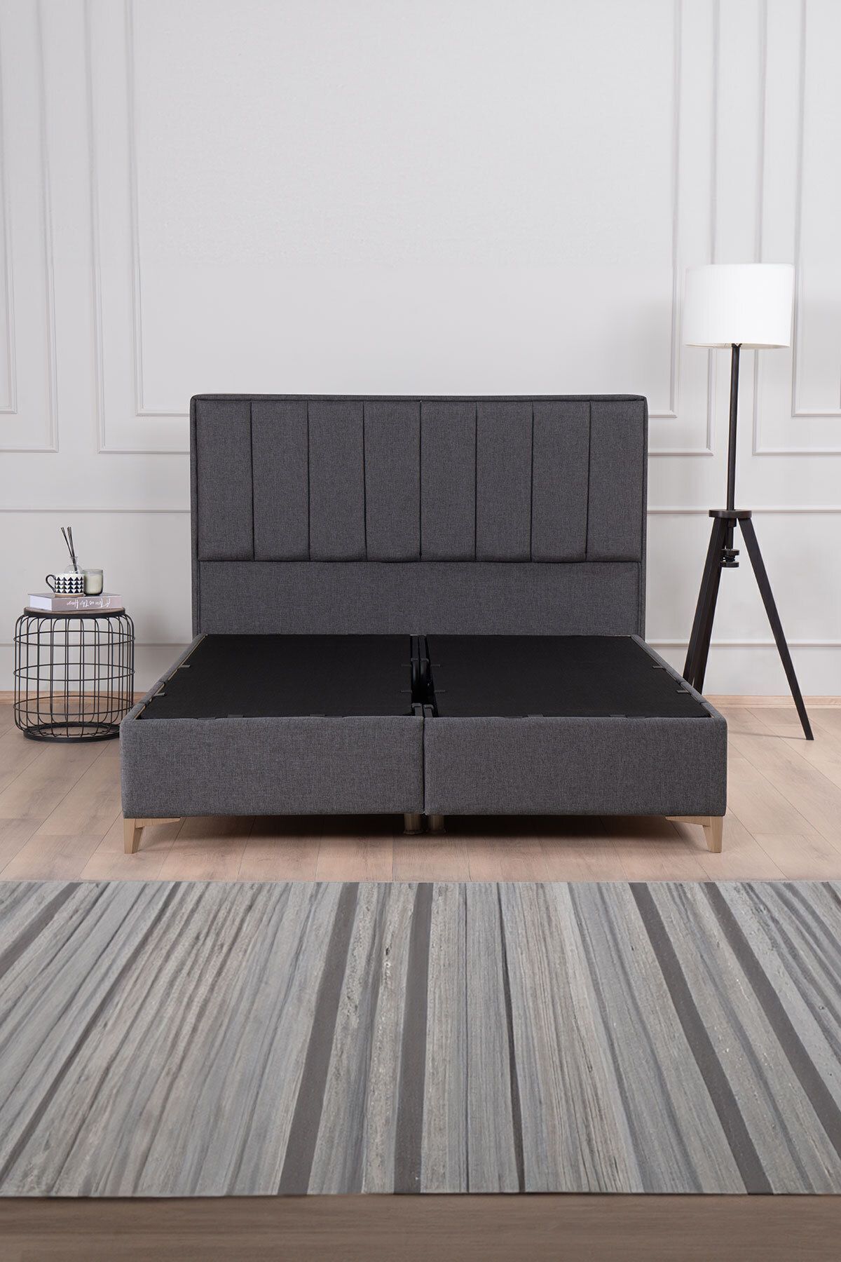 Lit coffre Gold Therapy Anthracite (TÊTE DE LIT ET MATELAS NON INCLUS)