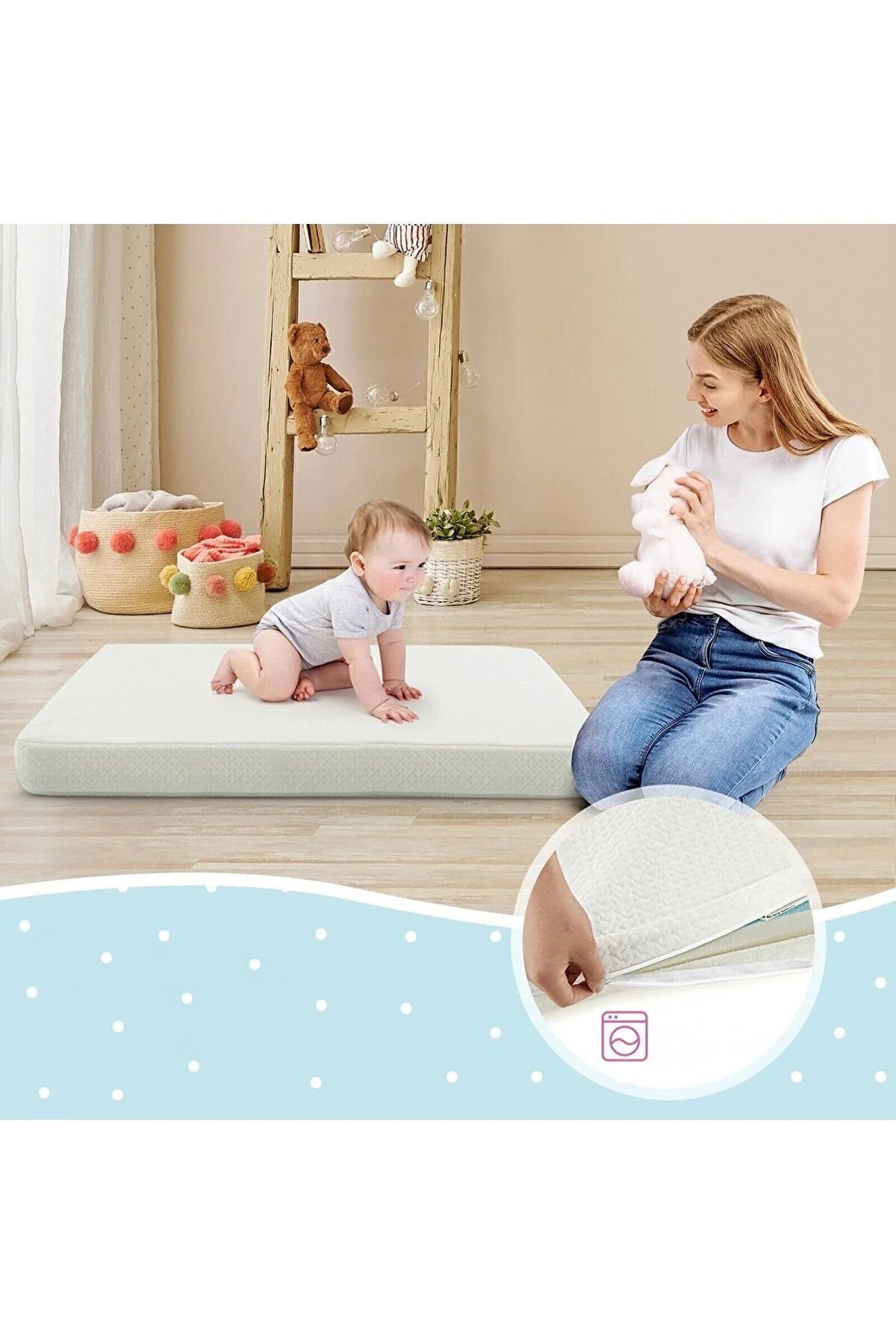 Matelas pour bébé en coton orthopédique Lit de parc Lit pour enfants Lit de parc pour jouer