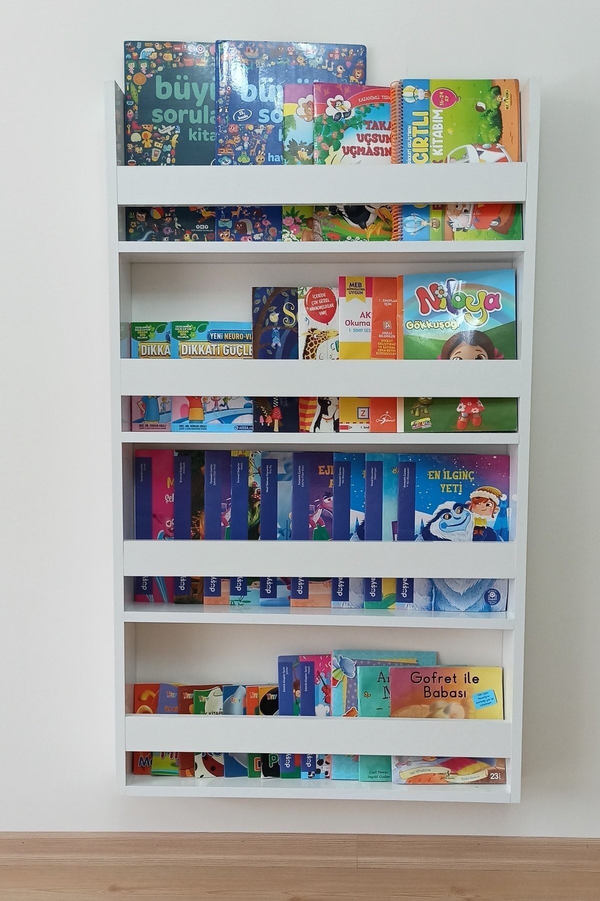 Bibliothèque Montessori & Bibliothèque pour chambre d'enfant & Bibliothèque éducative pour bébé à 4 étagères, blanche