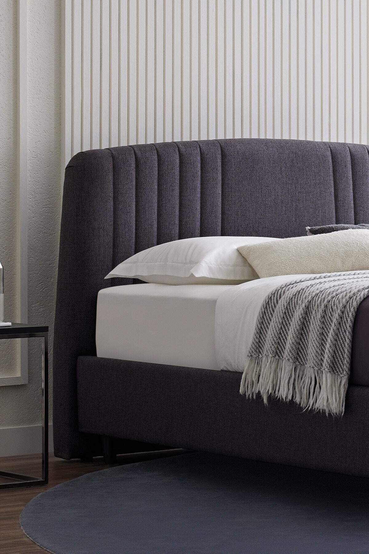 Canto Baza, Ensemble de 2 Têtes d'Argent Pour Lit Double - Anthracite,