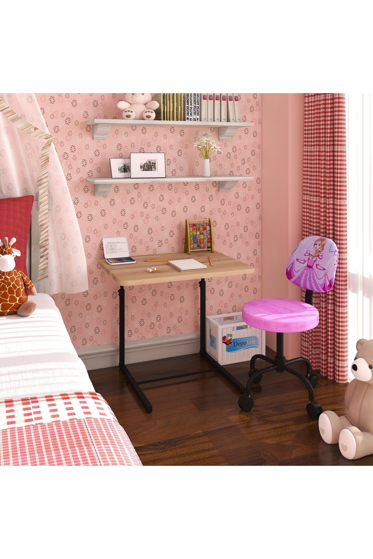 Ensemble fauteuil roulant et table pour enfants à thème Princesse Cendrillon pour les activités d'étude