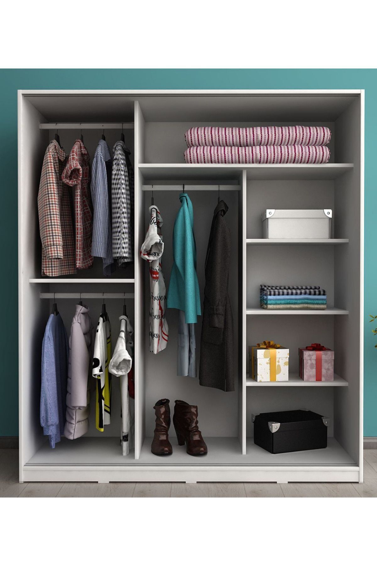 Armoire coulissante avec miroir et 3 portes Sline
