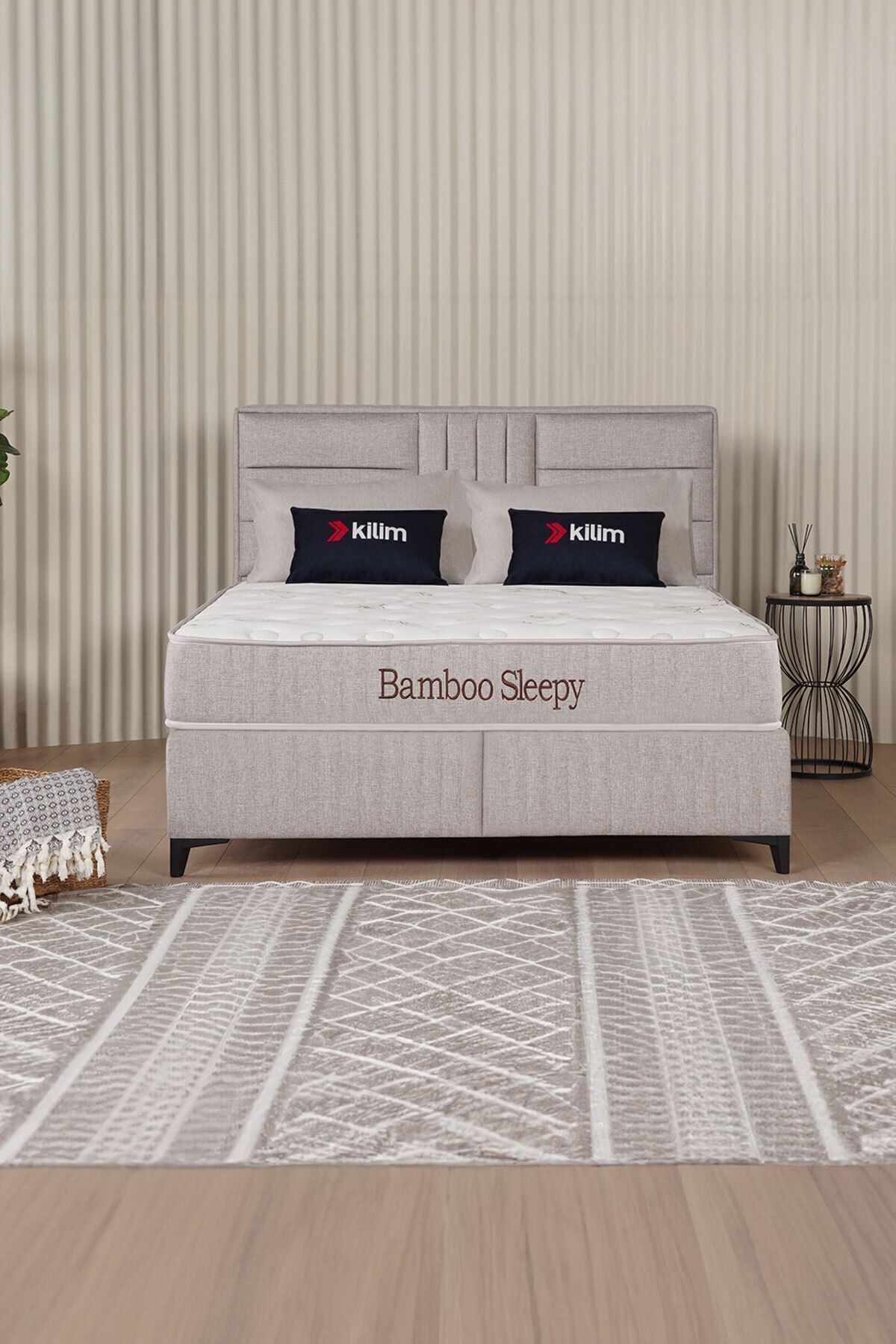 Baza avec coffre Bamboo Sleepy Beige (TÊTE DE LIT ET MATELAS NON INCLUS)