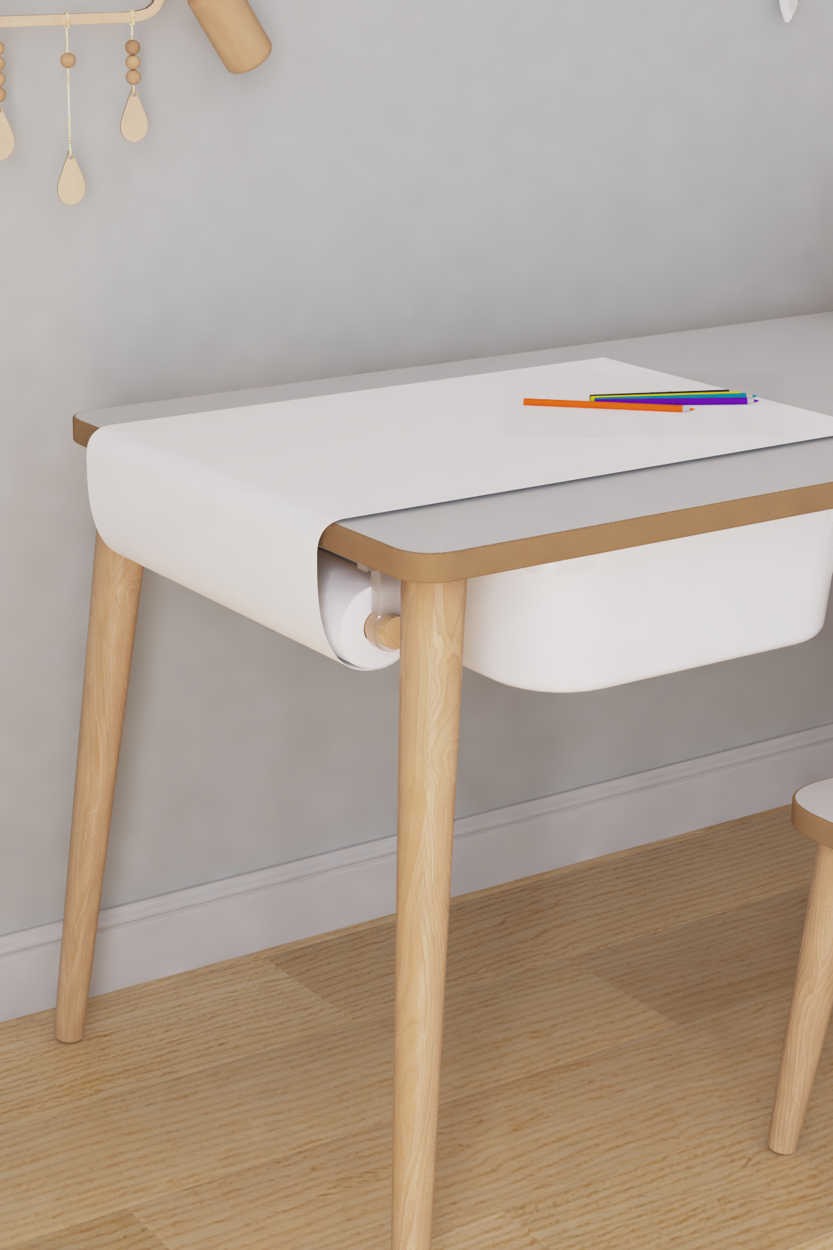 Set de Papier à Rouleau  mt. (Accessoires de Connexion Inclus) Compatible avec les Tables d'Activité et de Jeu