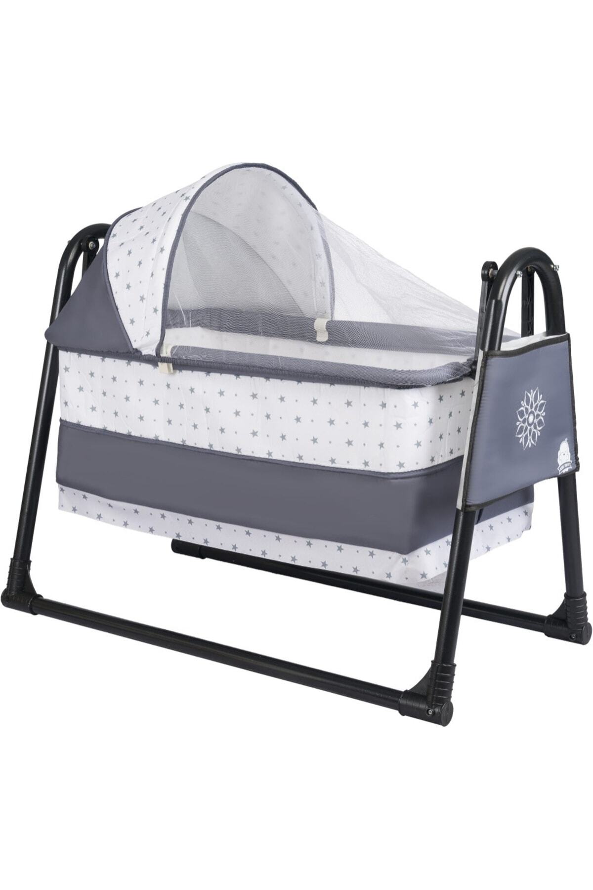 Culla a Sospensione Btrend Black con Tasca e Regalo, Lettino Portatile per Bambini, Amaca