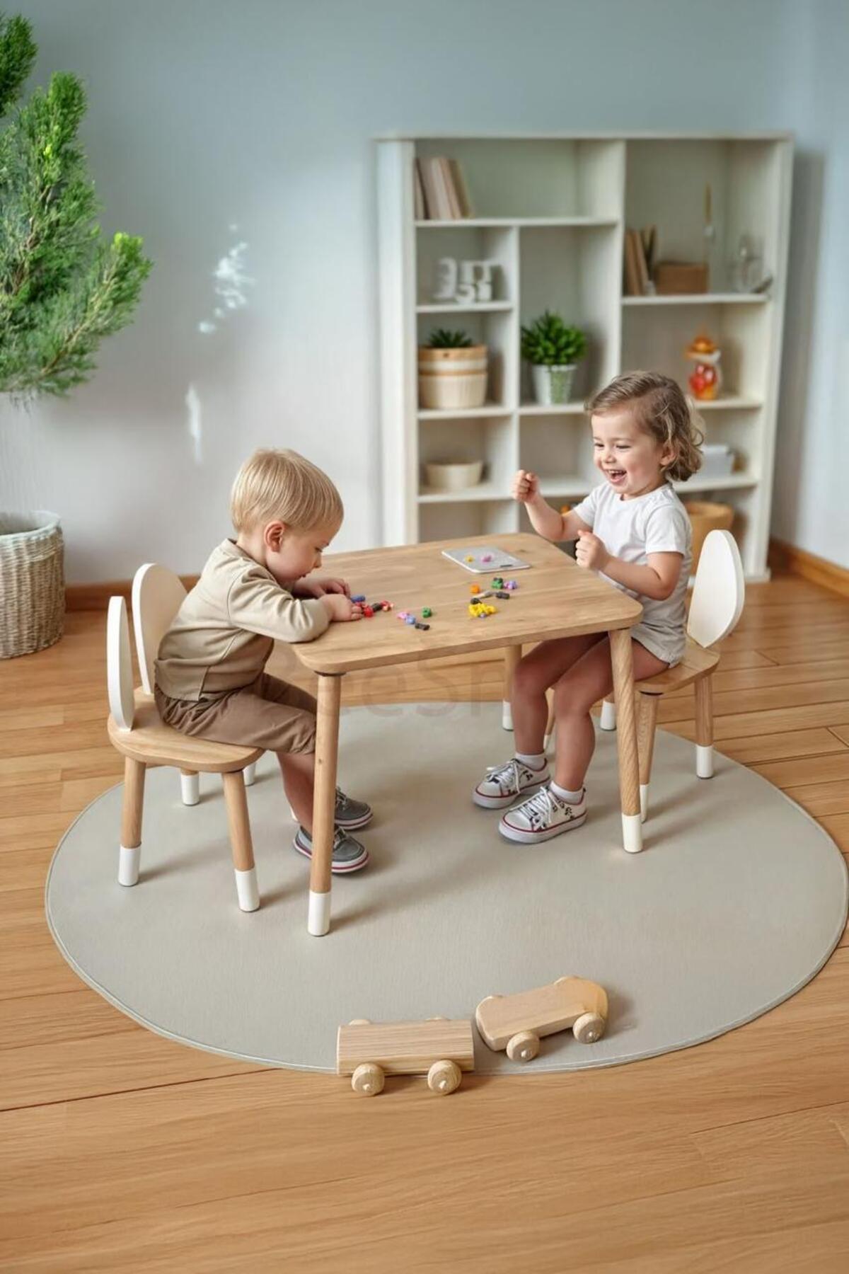 Table 2 Chaises Table d'Activité Montessori pour Enfants Jeux et Études
