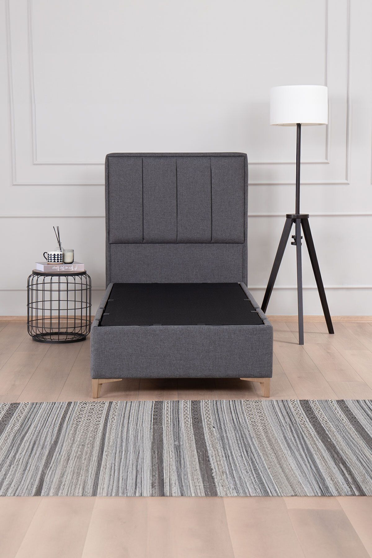 Lit coffre Gold Therapy Anthracite (TÊTE DE LIT ET MATELAS NON INCLUS)