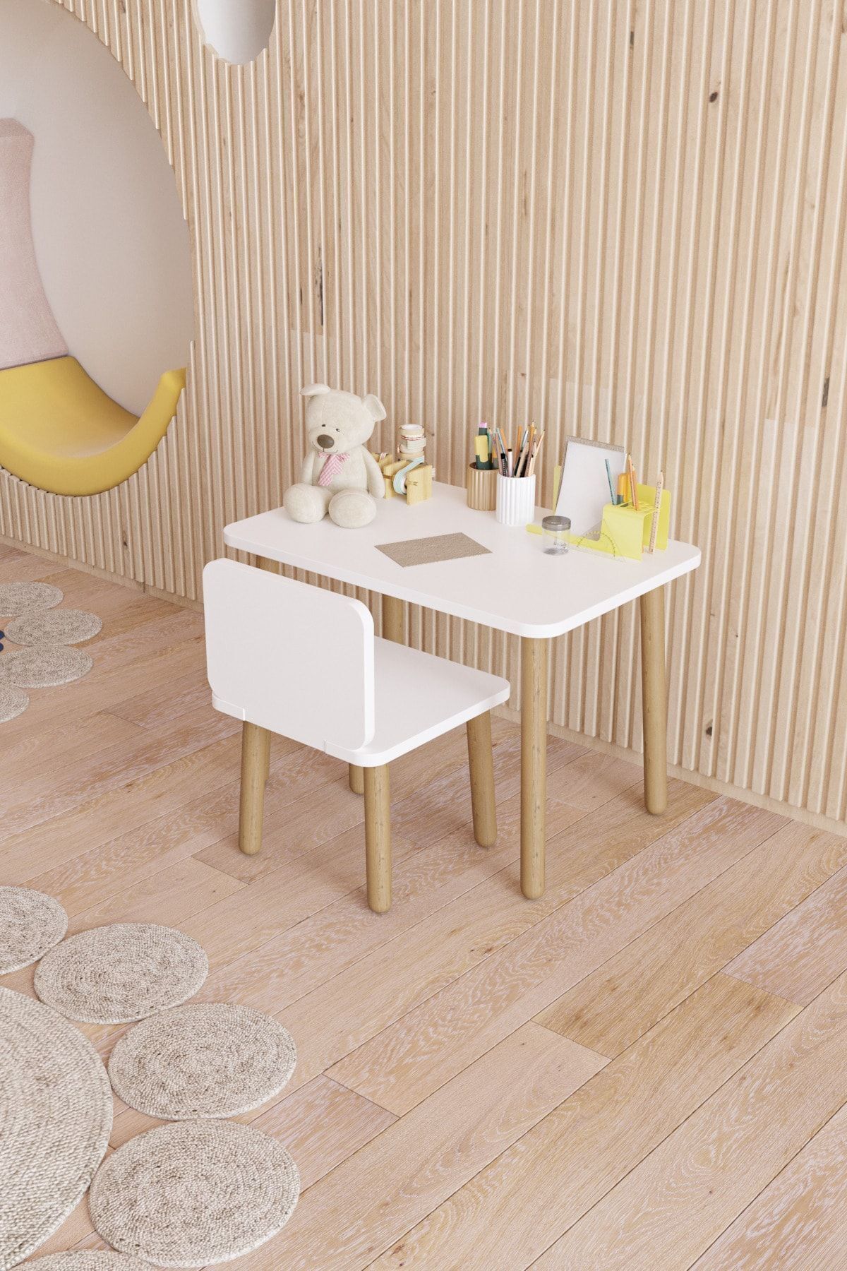 Table pour enfants effaçable à sec - Table d'activité - Ensemble de bureau pour enfants avec 1 chaise
