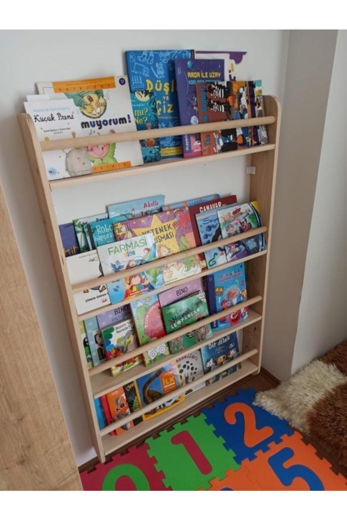 Bibliothèque Montessori Modèle Large à Barreaux Ronds