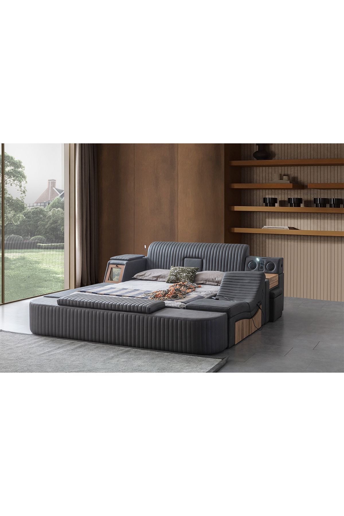 Lit intelligent Sunline avec massage, anthracite