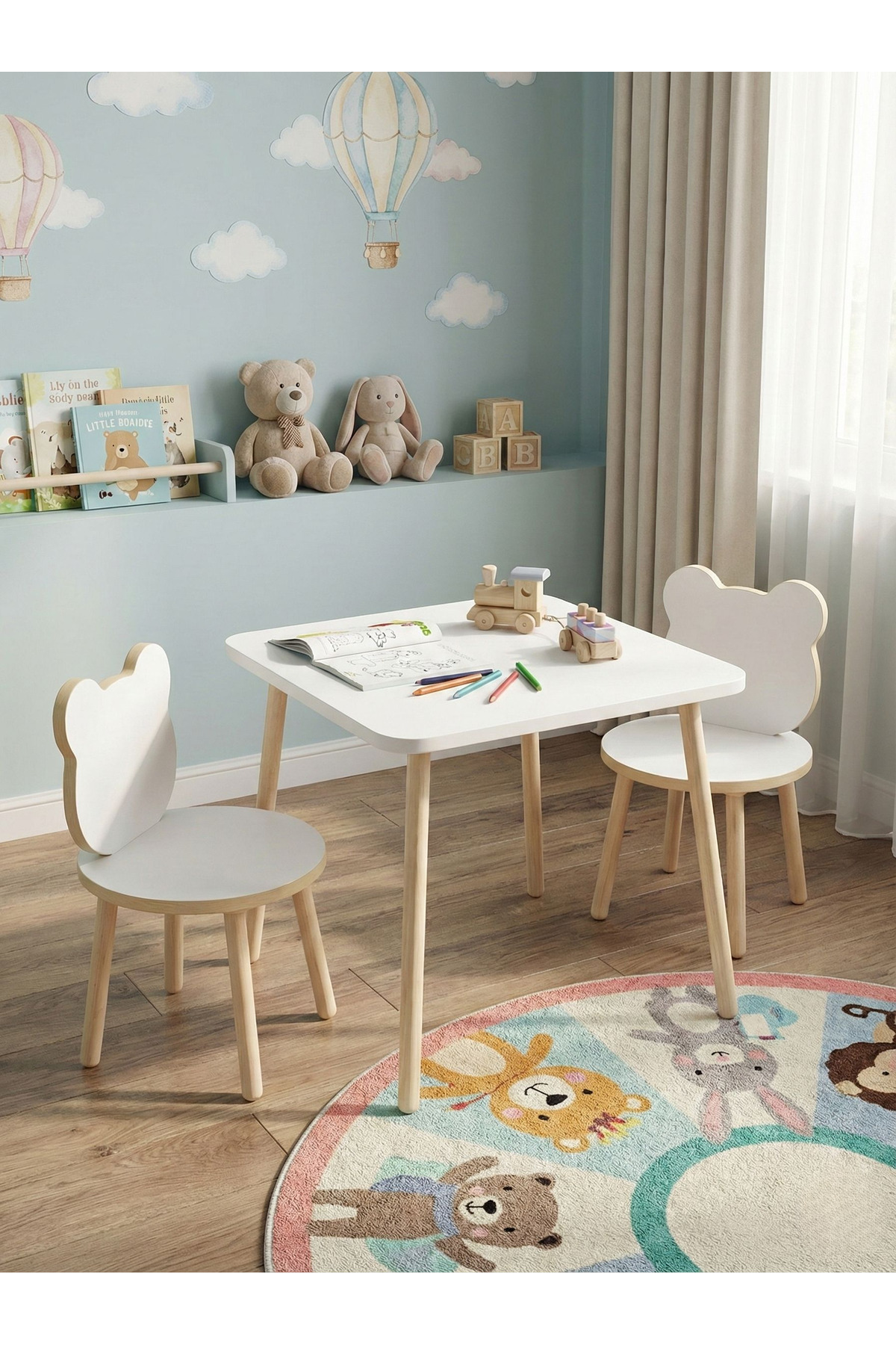 Ensemble table et chaises pour enfants Table d'activité Bureau 1 table 2 chaises