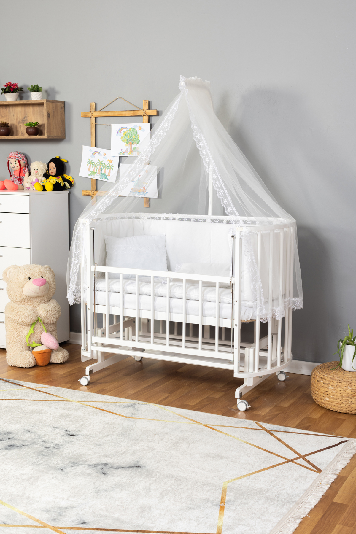Culla Portatile in Legno Naturale per Neonati Vicino alla Madre Prezzi della Culla per Bambini