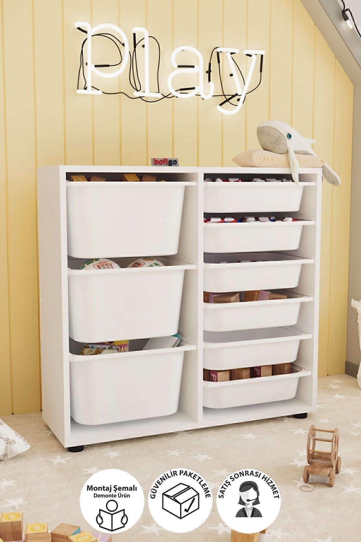 Armoire à 9 paniers Armoire multi-usages Armoire à jouets Vert clair et blanc