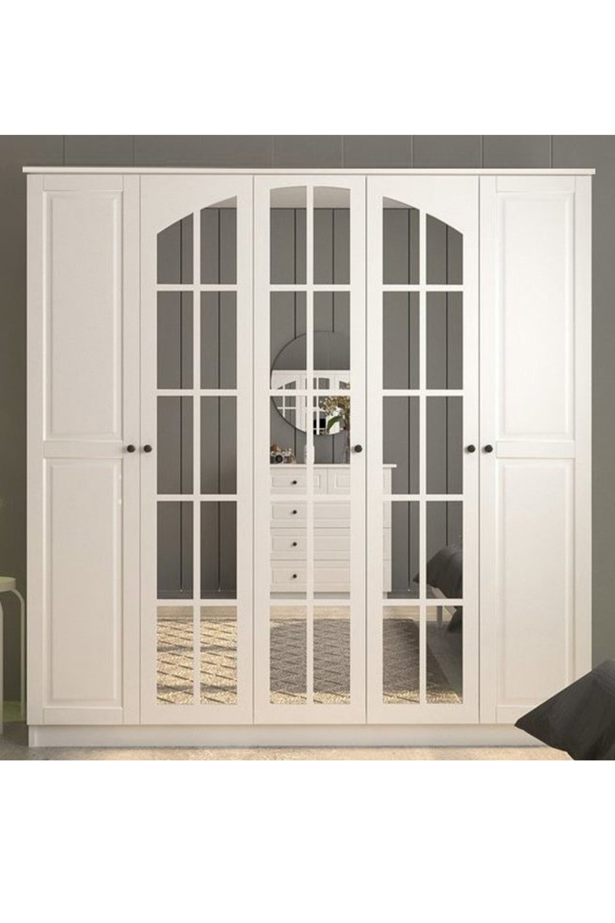 Armoire Beyza Country à 5 portes