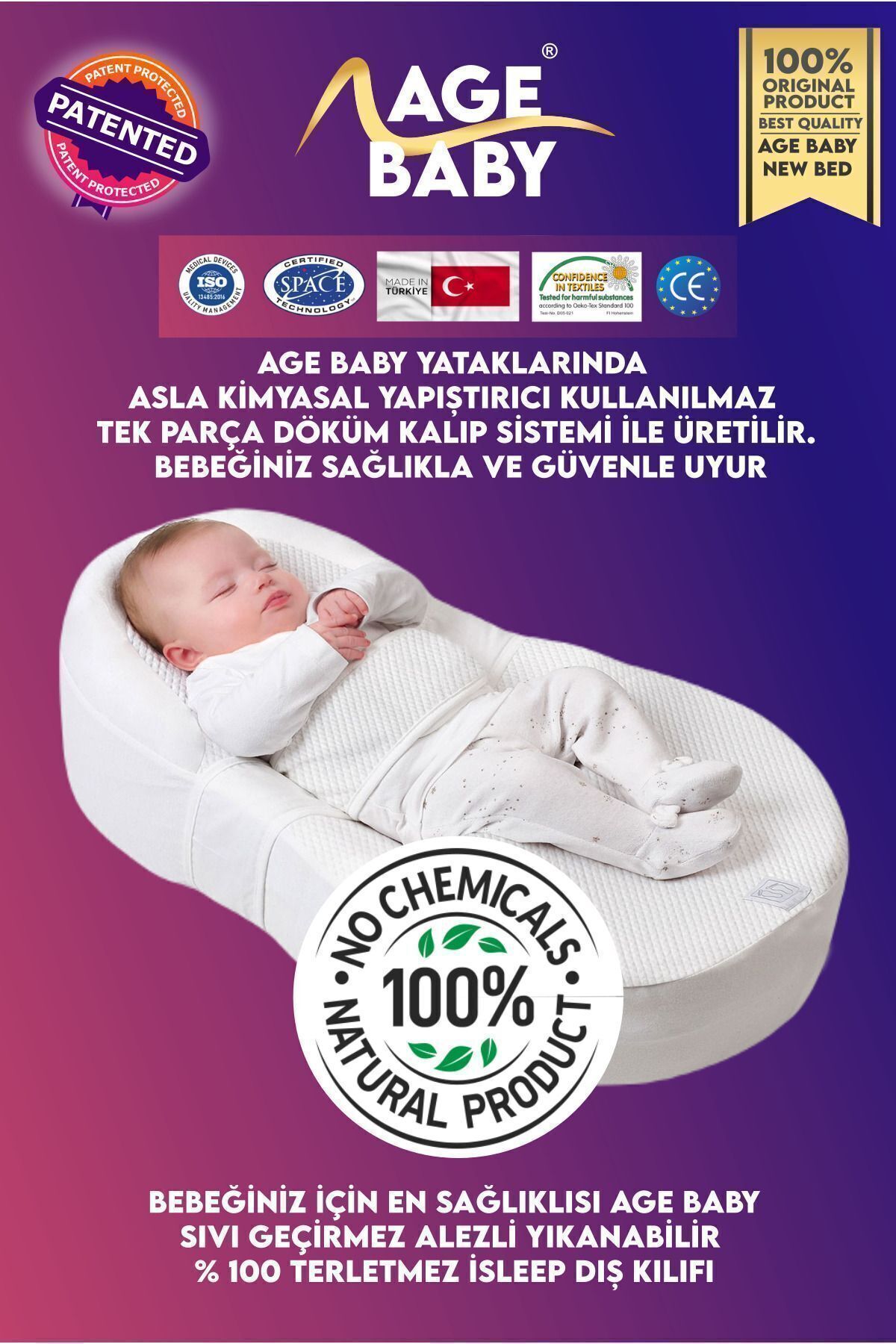 Matelas pour nouveau-né avec reflux, unisexe, housse lavable et alèse imperméable