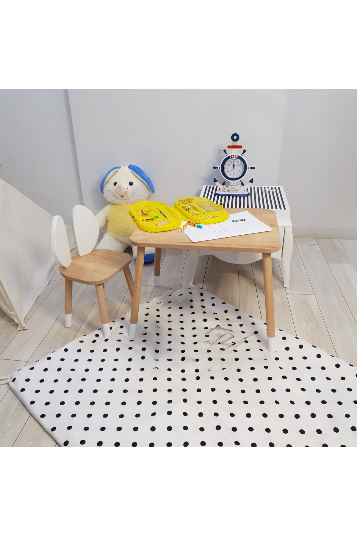 Table de jeu - Table d'activité - Table d'étude - Table pour activités - Ensemble table et chaise pour enfant avec 1 chaise