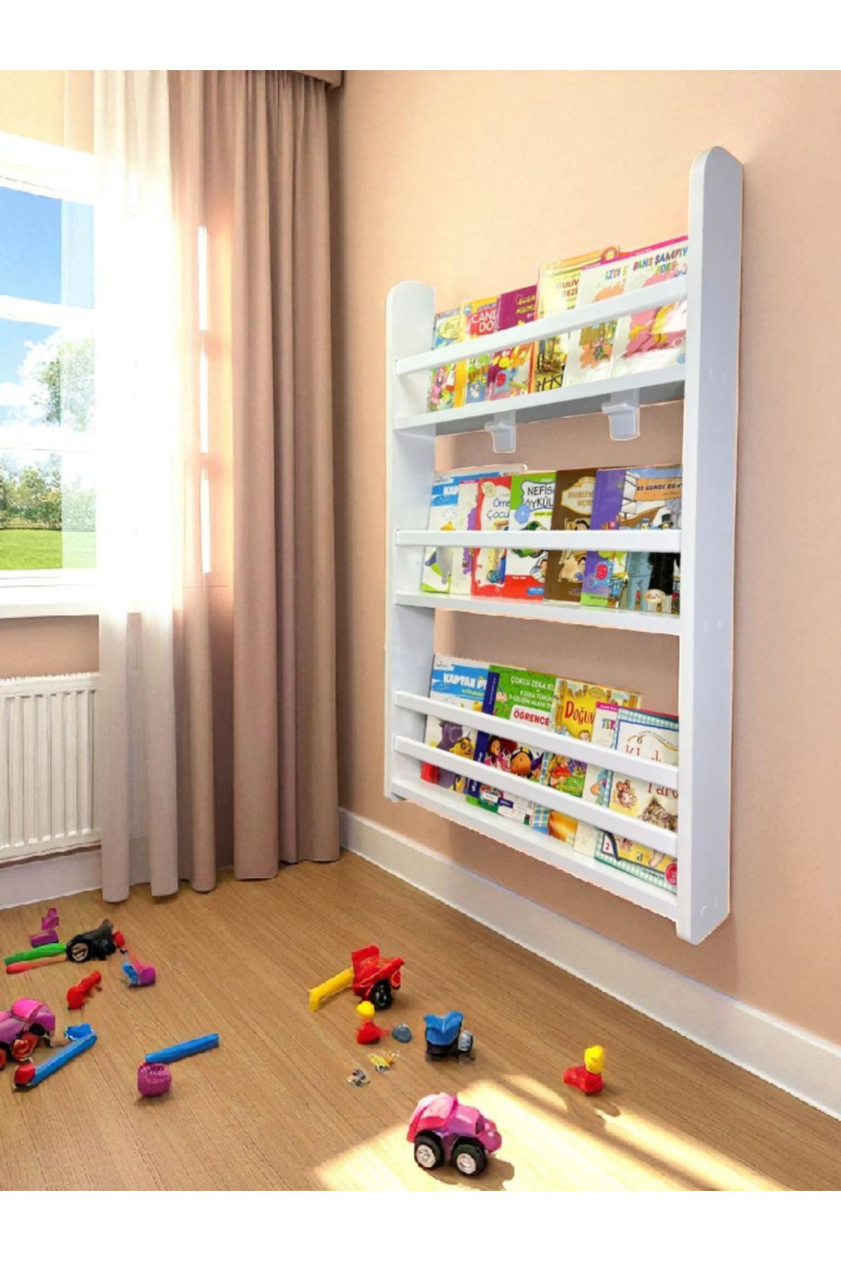 Bibliothèque Carmen à 3 étagères - Bibliothèque éducative Montessori pour chambre d'enfant à 3 étagères, bibliothèque pour bébé