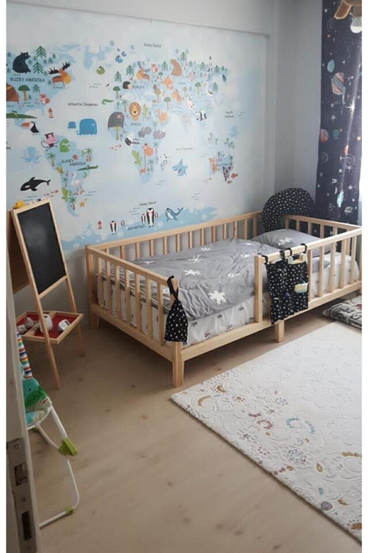 Lit Montessori Unisexe pour Bébé et Enfant en Bois Naturel