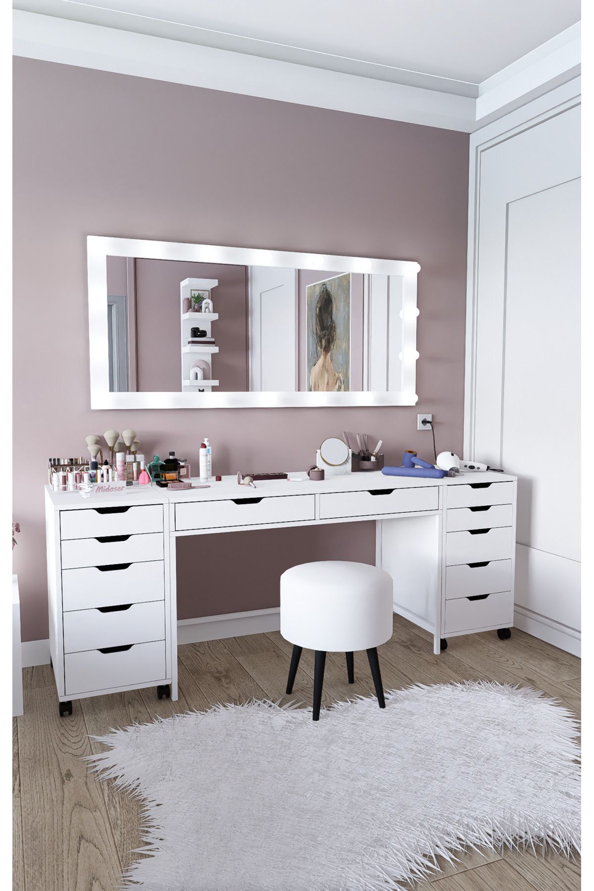 Duru Makeup Table Set (Excluding Mirror) - Cm