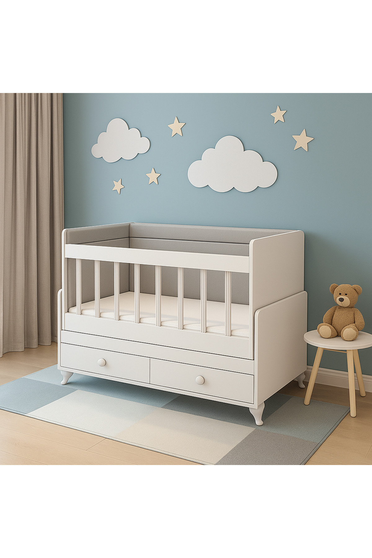 Culla con cassetto * Altalena per neonato con letto regalo, fissa e oscillante