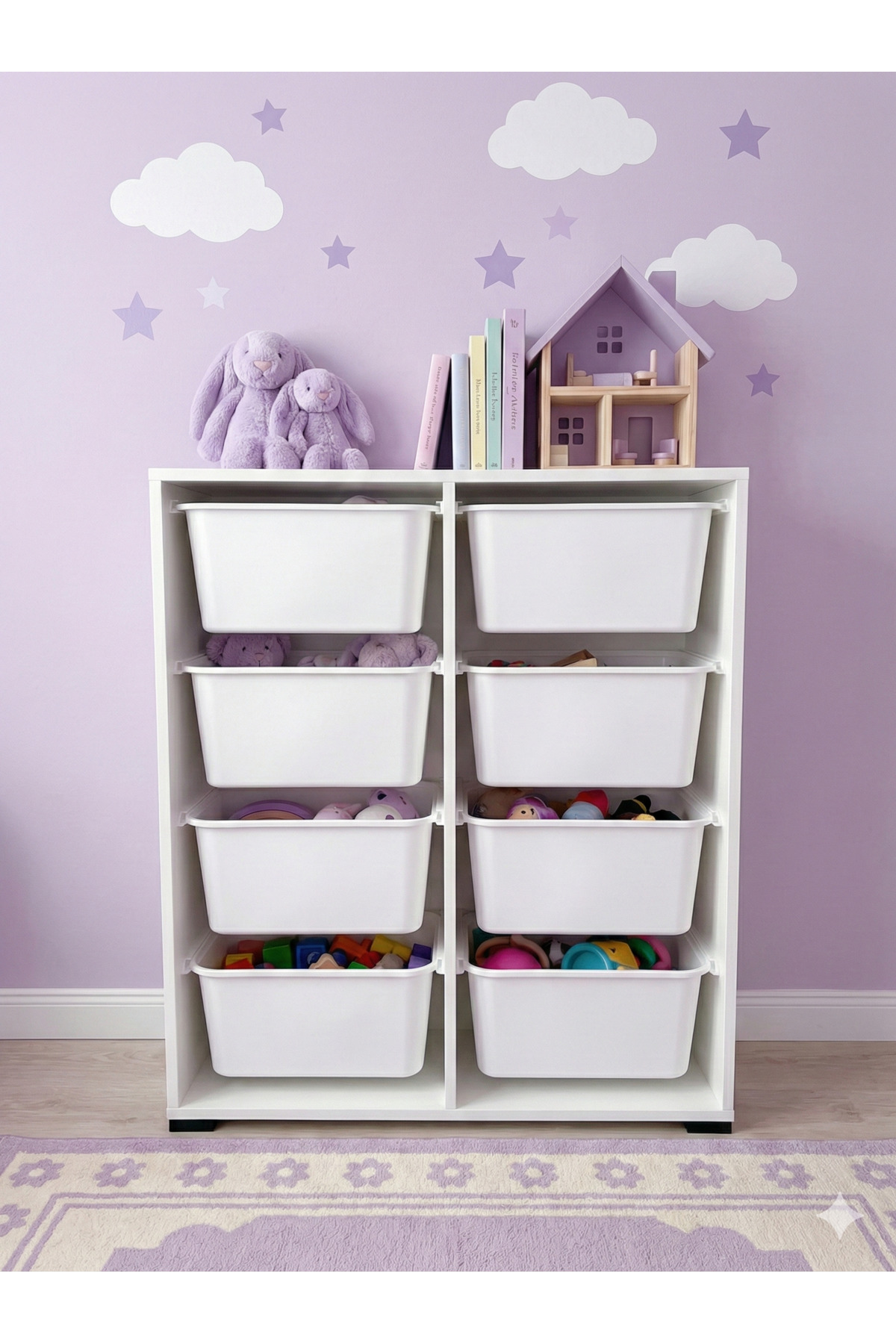 8-Drawer Multi-Purpose Toy Cabinet and Storage Unit – Kids' Room Organizer with Gift Tag