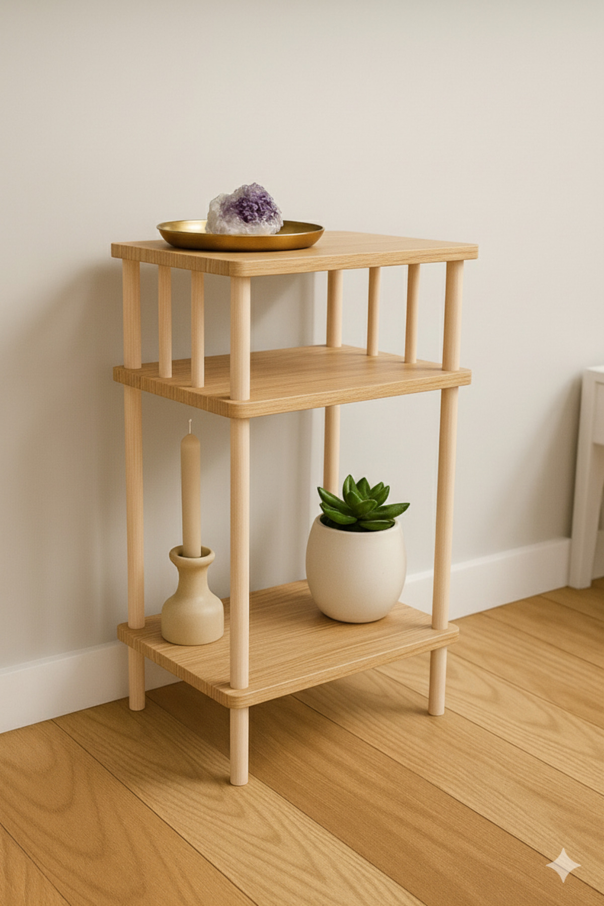 Table d'angle et table d'appoint à 2 étagères - Chevet – Table polyvalente moderne