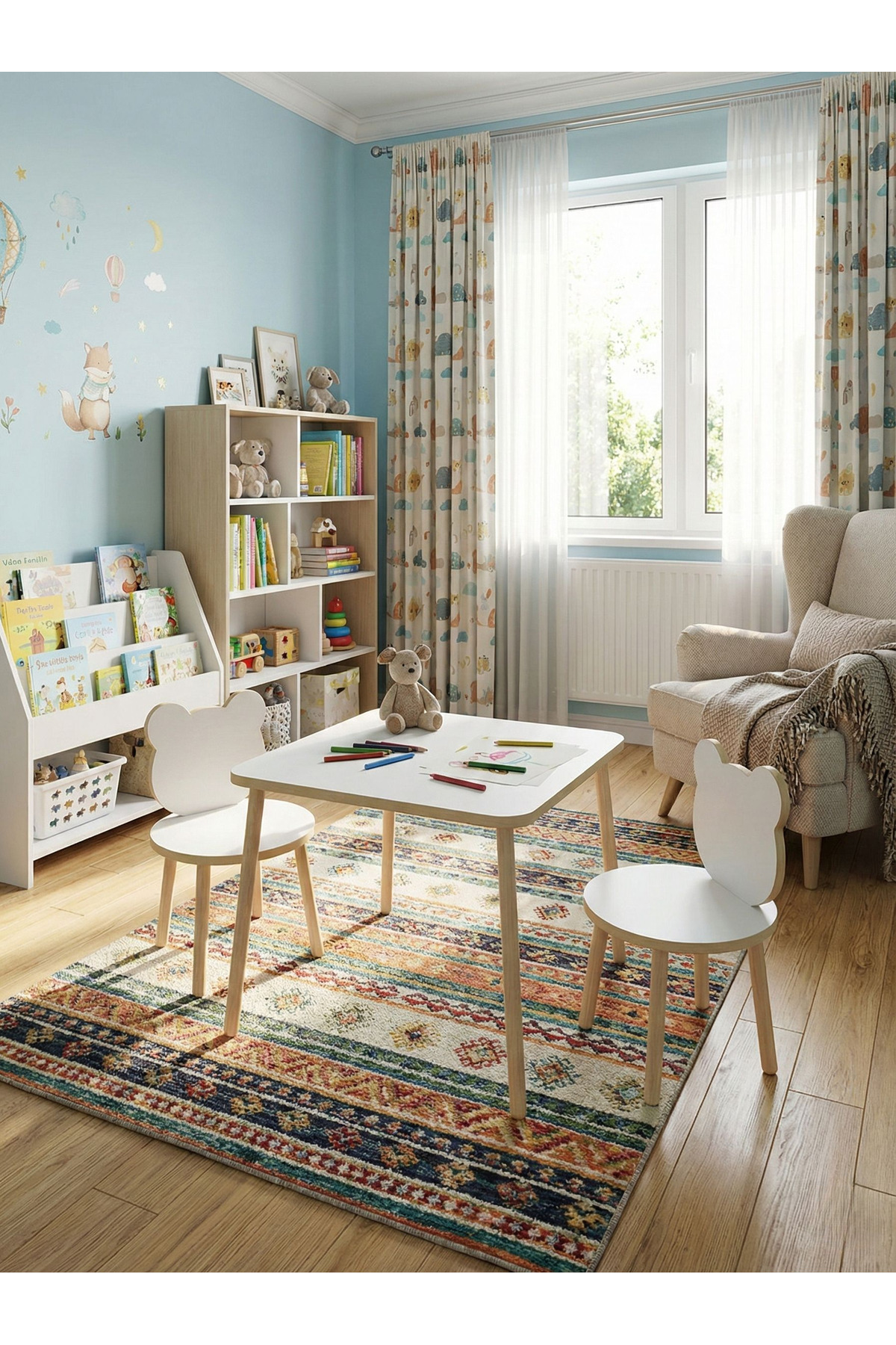 Ensemble table et chaises pour enfants Table d'activité Bureau 1 table 2 chaises