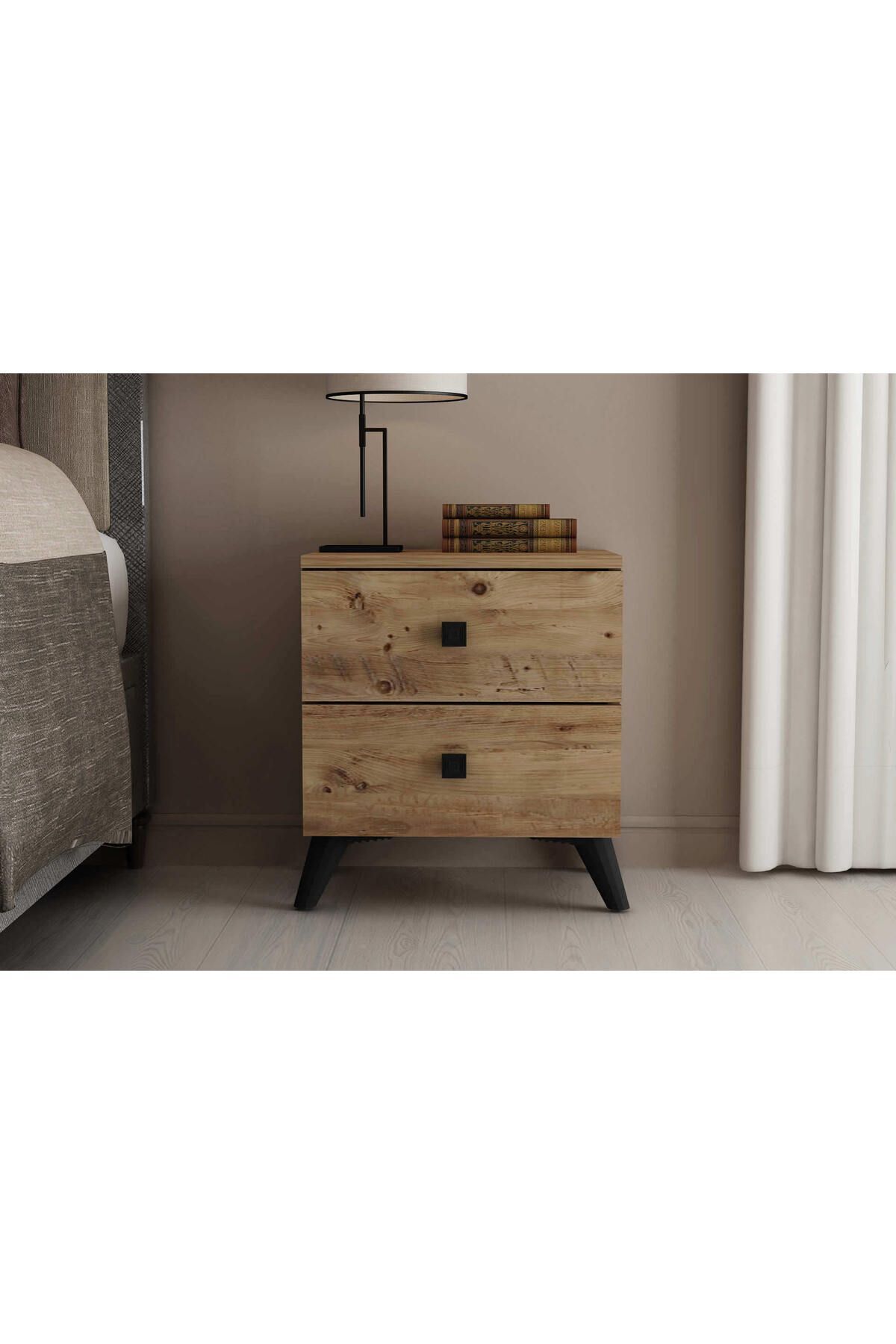 Table de chevet Artemis 2 tiroirs Pin Atlantique