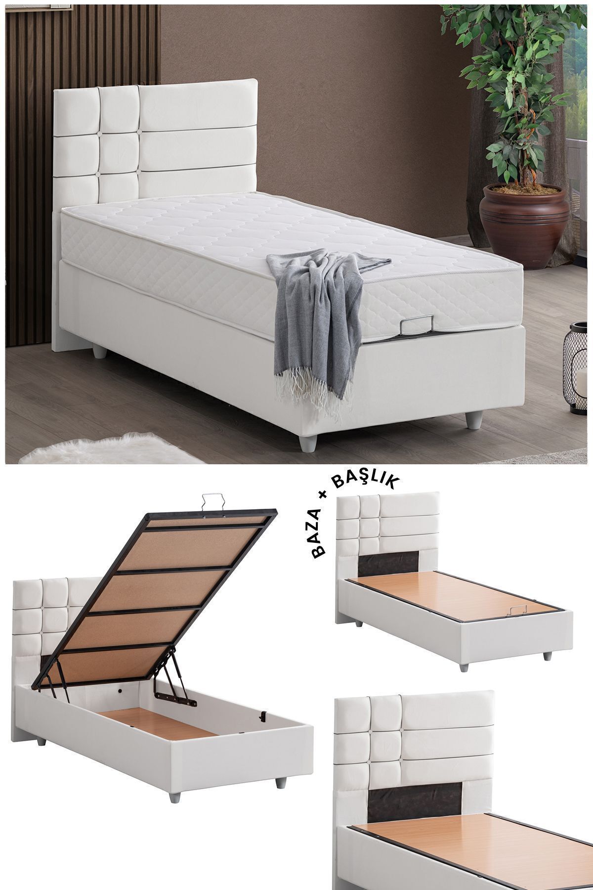 Ensemble double à Alma, ensemble tête de lit pour lit simple