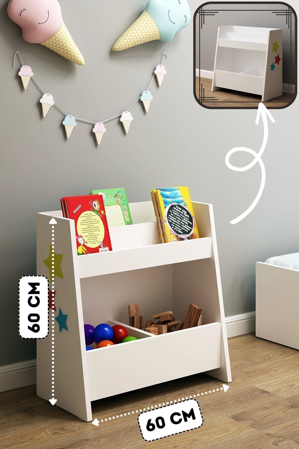 Bibliothèque Polyvalente Pikas Montessori  Cm Blanc en Aggloméré Classique  Cm