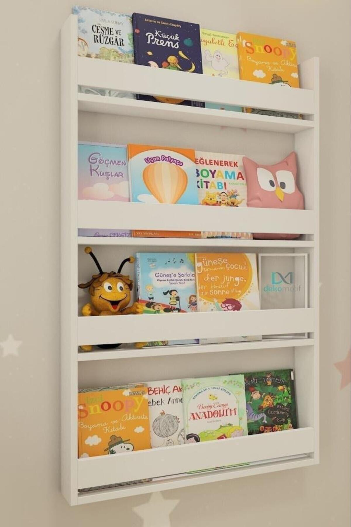 Bibliothèque Montessori pour enfants à 4 étagères murales blanche - Design éducatif