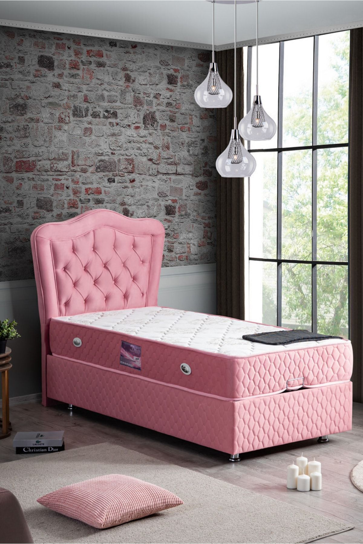 Ensemble Camelli New Double, Ensemble de tête de lit pour un seul sommier