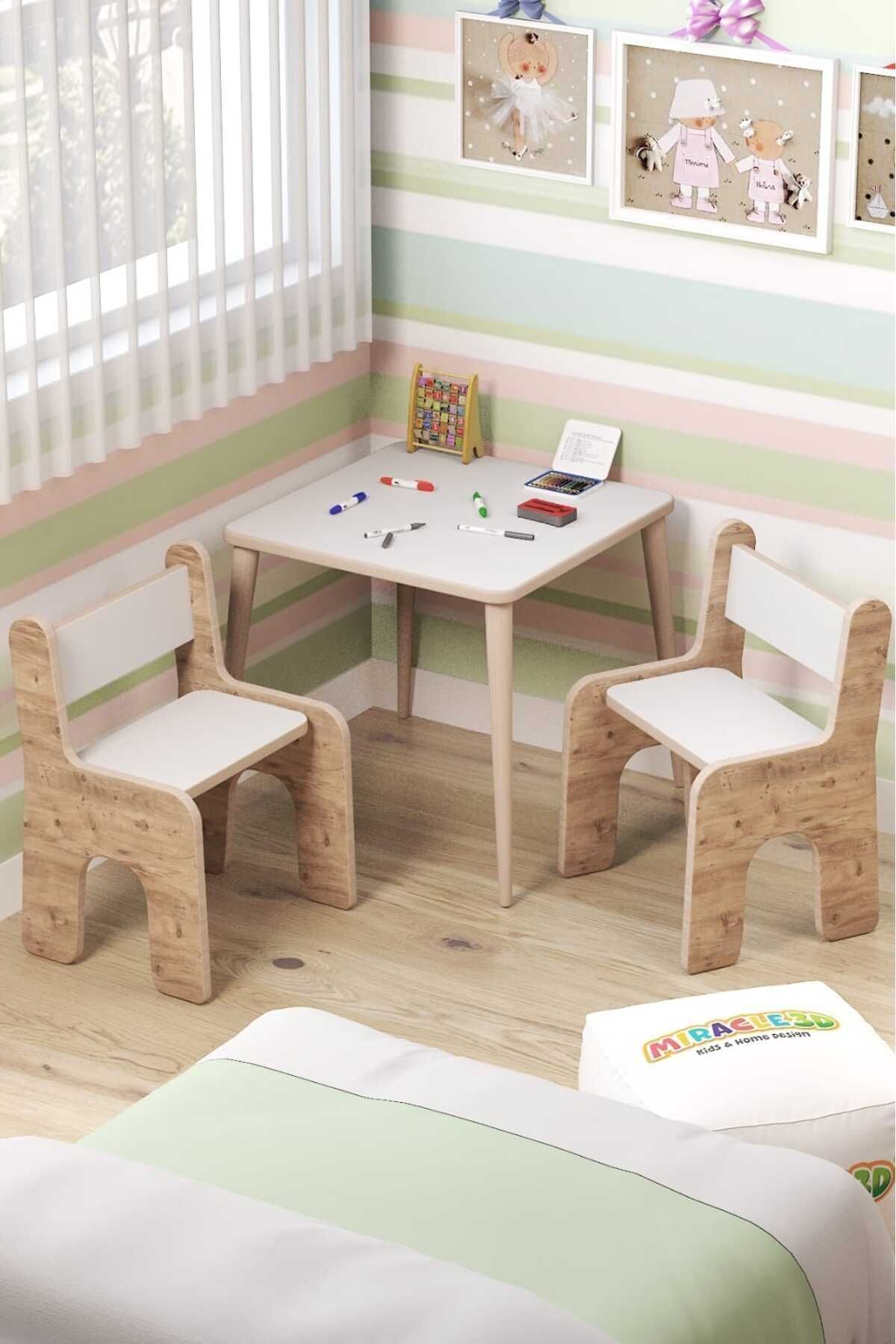 Bureau d'activités pour enfants avec chaise à dossier pour jeux et travaux (2-4 ans)