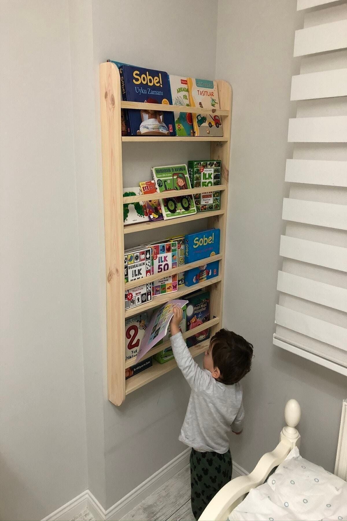 Bibliothèque Montessori pour chambre d'enfant, bibliothèque éducative, étagère murale en bois pour chambre de bébé, Cm