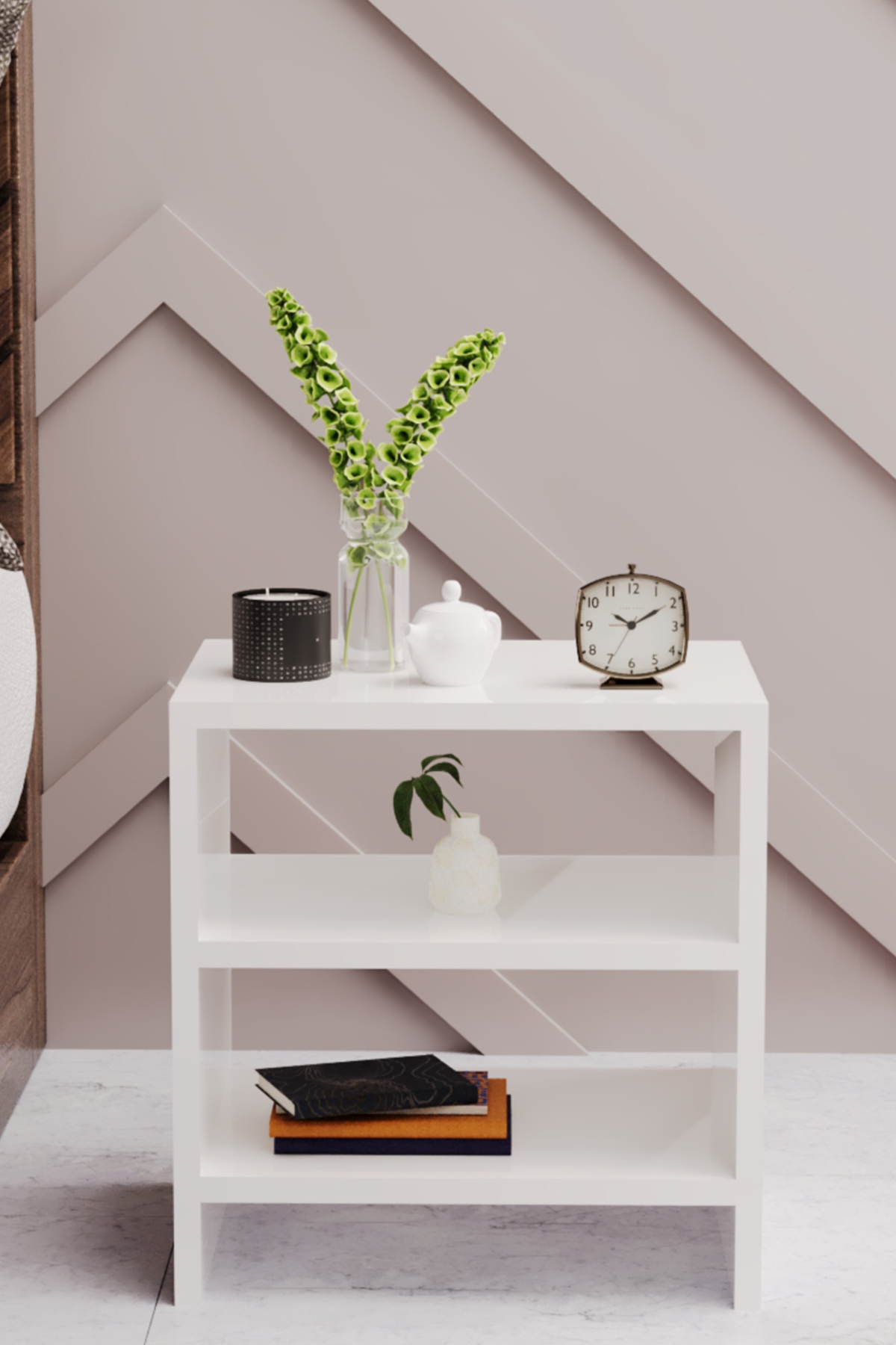Table de chevet à 2 étagères, table de chevet pour chambre à coucher, table de chevet avec compartiments, table de chevet de chevet