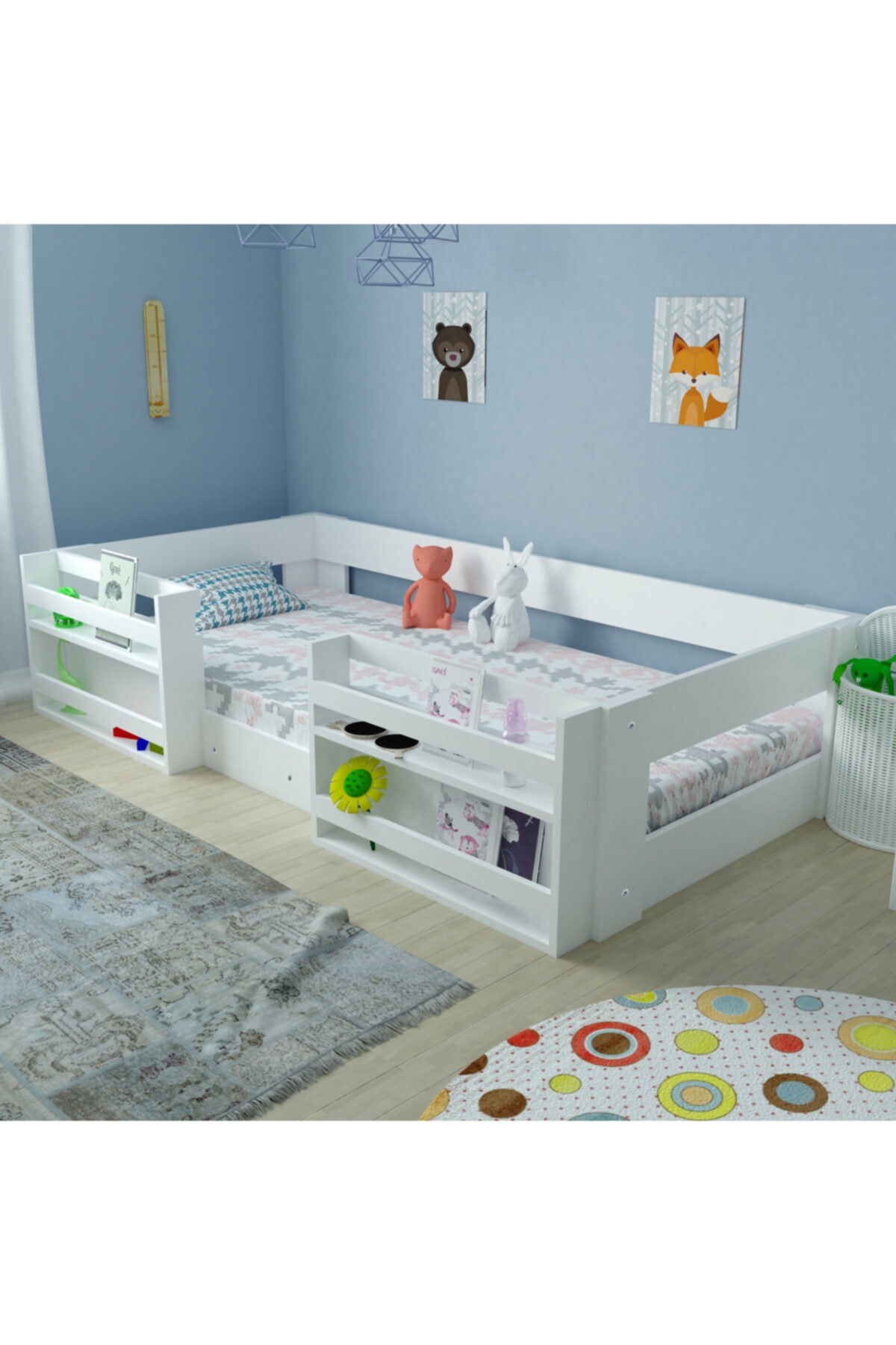 Lit avec bibliothèque en MDF Vega Montessori