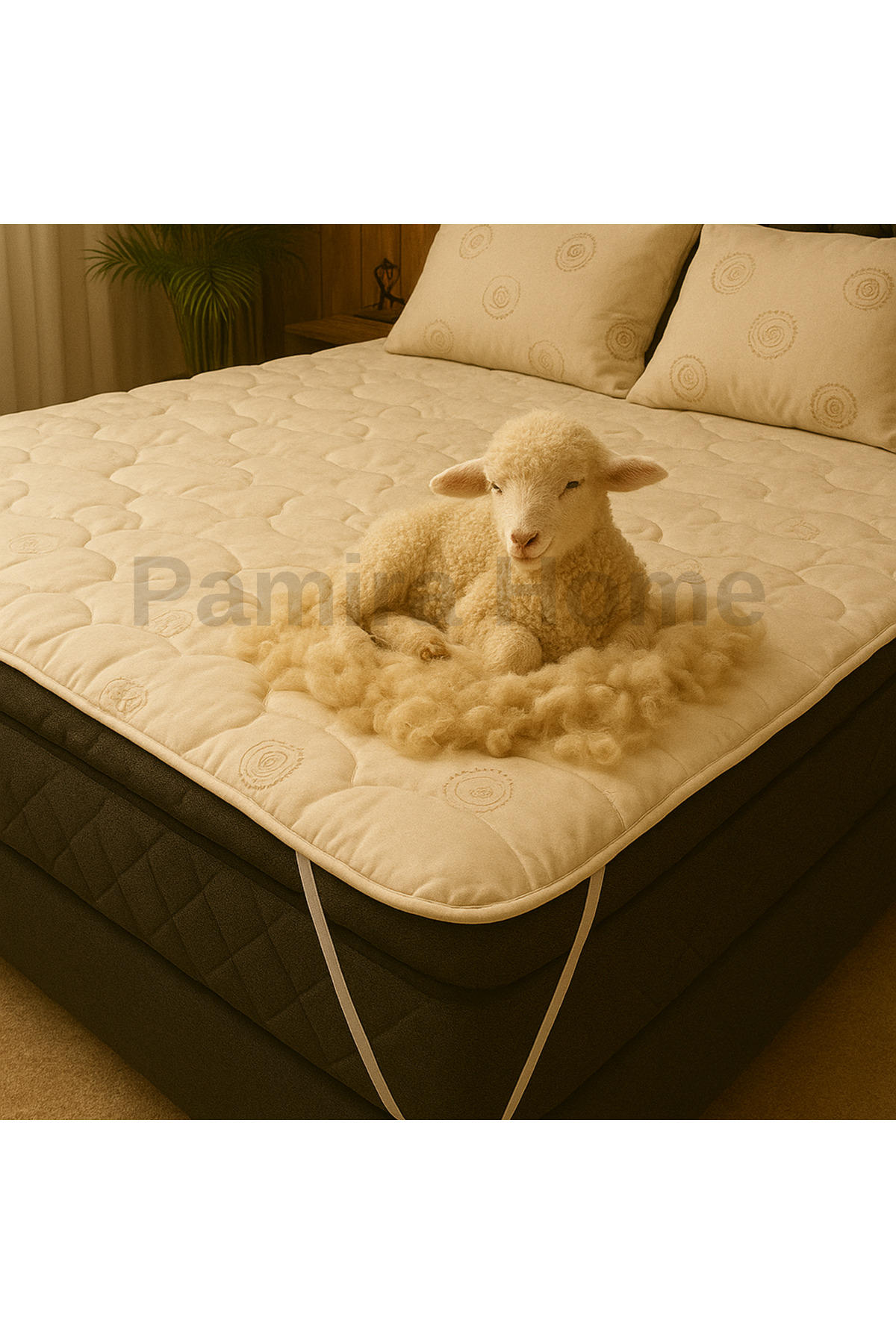 Merinos Kuzu Yünü Yatak Pedi, Yatak Koruyucu (% MERİNOS KUZU YÜNÜ)