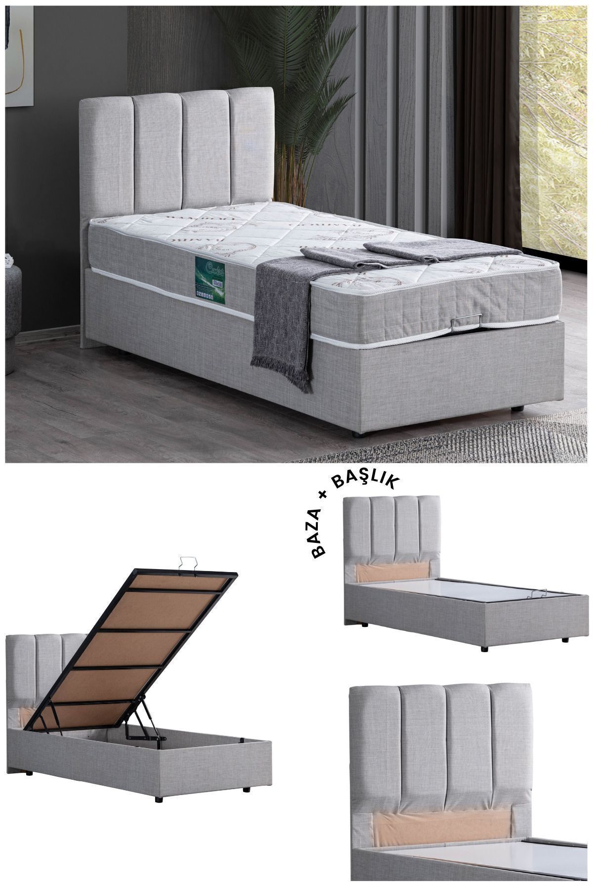 Ensemble tête de lit double Defne, ensemble pour lit simple
